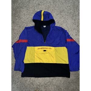 Vintage 90s Speedo Full Zip Jacket Windbreaker Mens L-‎ Big Front Pocket